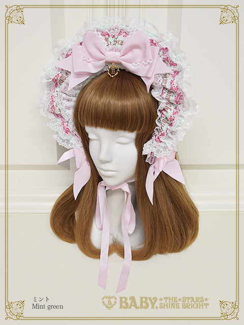 【予約】くみゃちゃんの La Princesse Éternelle柄 ボンネット