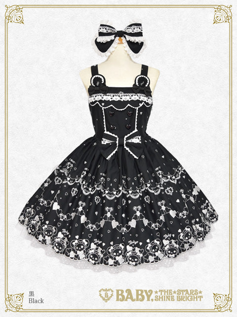 [Pre-order] Kumya’s Love Heart Embroidery Jumper Skirt I & Head bow Set