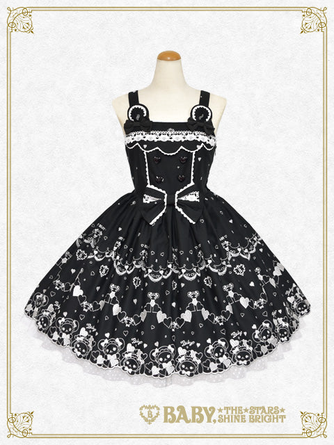 [Pre-order] Kumya’s Love Heart Embroidery Jumper Skirt I & Head bow Set