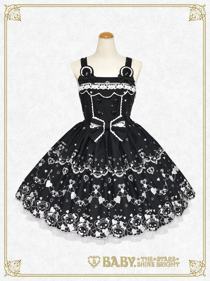 [Pre-order] Kumya’s Love Heart Embroidery Jumper Skirt I & Head bow Set