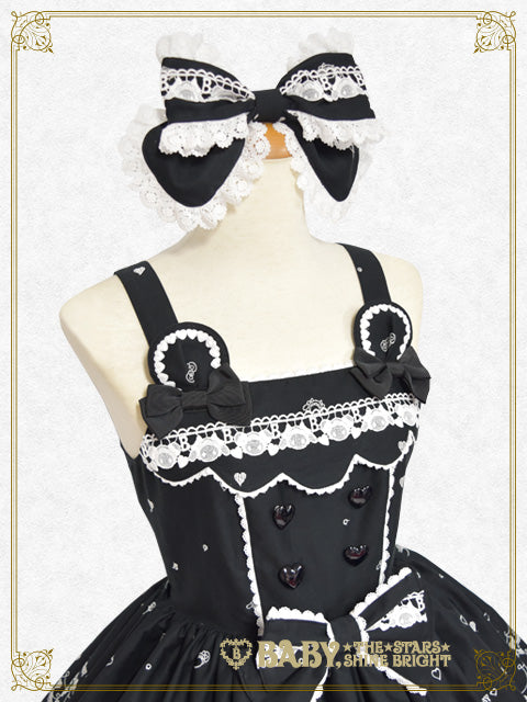 [Pre-order] Kumya’s Love Heart Embroidery Jumper Skirt I & Head bow Set
