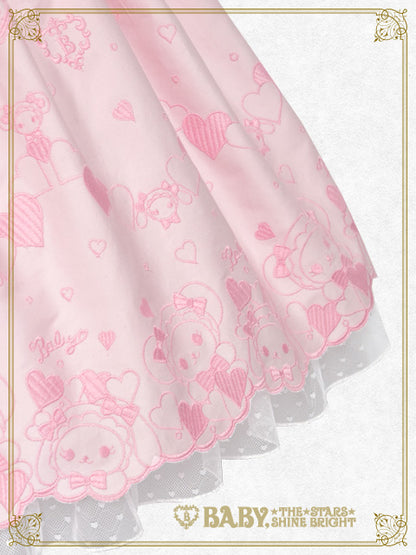 [Pre-order] Kumya’s Love Heart Embroidery Jumper Skirt I & Head bow Set