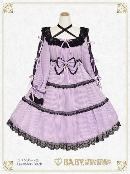 [Pre-order] Little Kitten Lunaria♡ Stripe One-Piece Dress