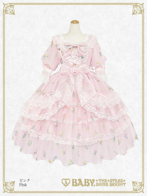 【CHOPIN 】フラワーパステルレースアンサンブル Pre-order] Innocent Opal Bouquet Princess One-Piece Dress – BABY