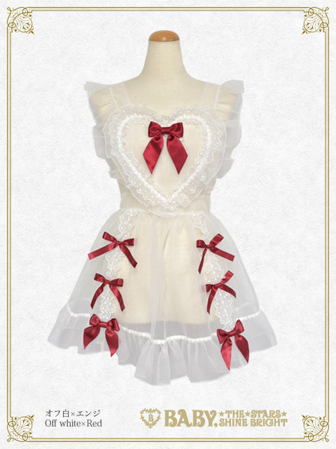 Organdy Ribbon heart apron