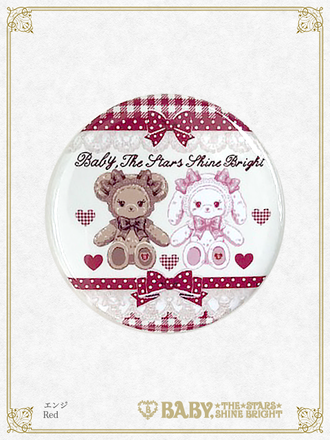 くみゃちゃんのSweet Heart Check柄 缶バッジ