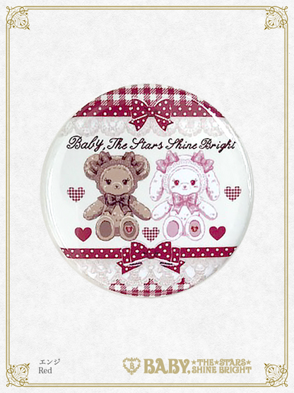 くみゃちゃんのSweet Heart Check柄 缶バッジ