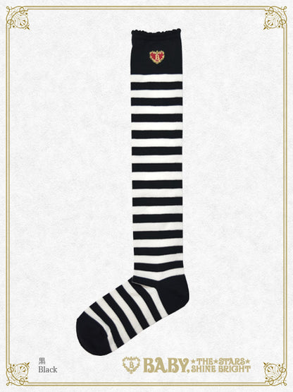 Princess Drop Embroidery Border Over-knee Socks