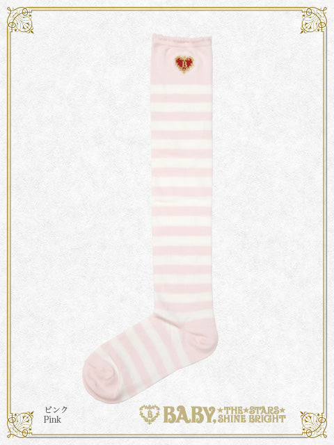 Princess Drop Embroidery Border Over-knee Socks