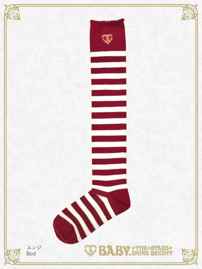 Princess Drop Embroidery Border Over-knee Socks