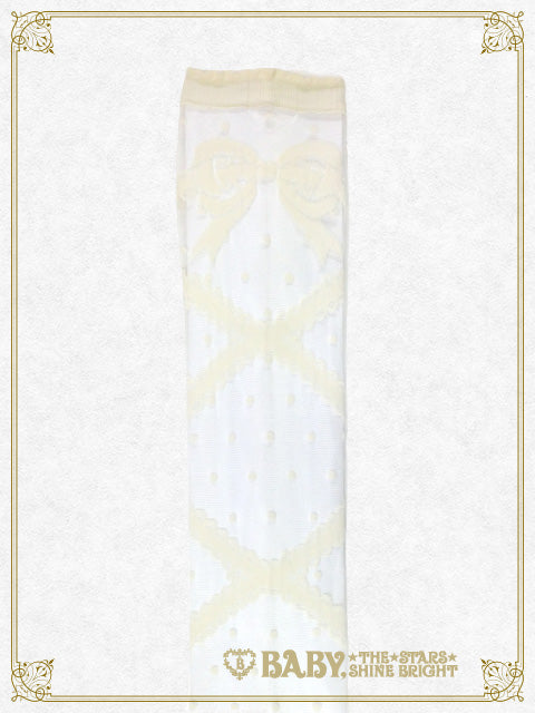 Lace up dot see-through Over-knee socks