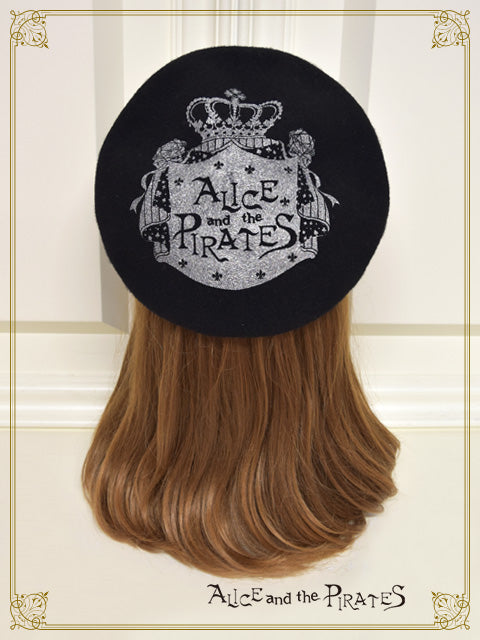 A/P crown print beret