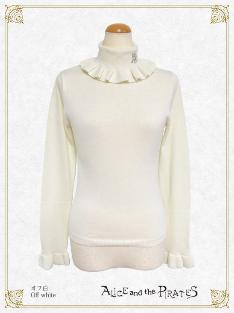 A/P turtleneck frill pullover