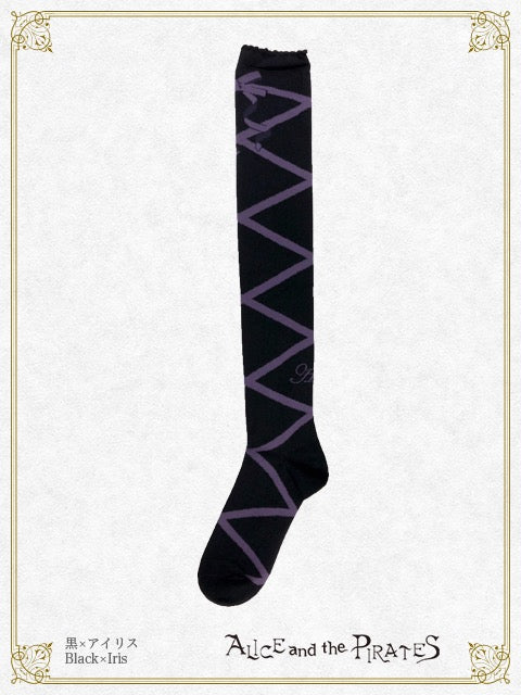 A/P lace up ribbon over knee socks