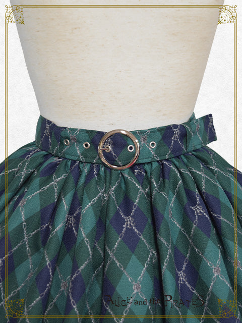 Baby blue green outlet plaid skirt