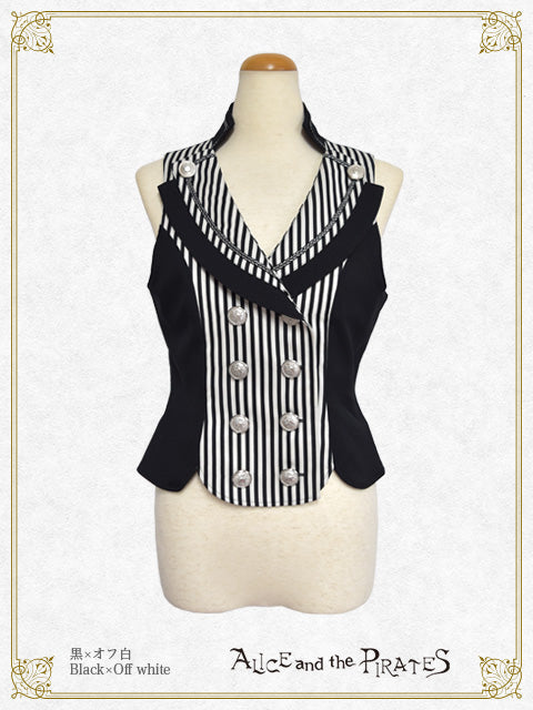 Brilliant Notice from Phantom thief stripe short length vest