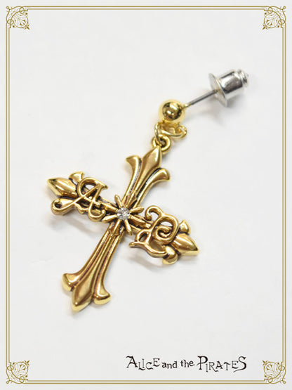 A/P Cross pierced earrings