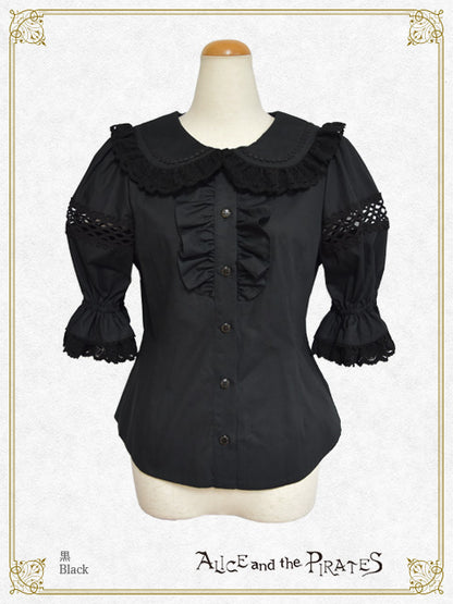 sailor collar half sleeve blouse