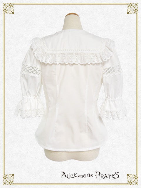 sailor collar half sleeve blouse