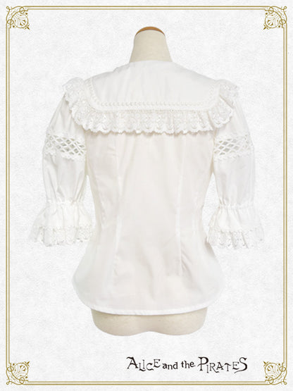 sailor collar half sleeve blouse