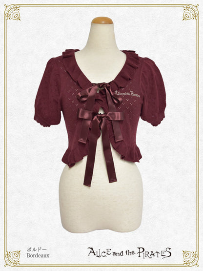 半袖透かし編みボレロ