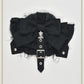 Monochrome gauze frill ribbon barrette