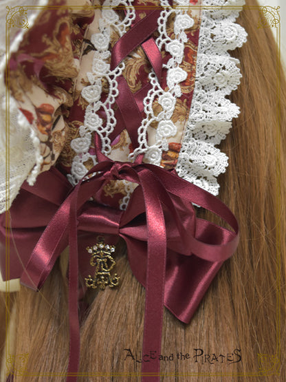 追憶のオーナメントローズ柄ボンネット