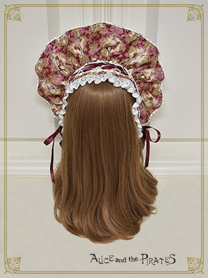 追憶のオーナメントローズ柄ボンネット