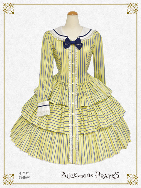 dobby stripe sailor one piece dress