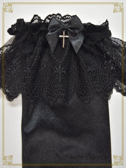 Cross Ribbon Long Gloves