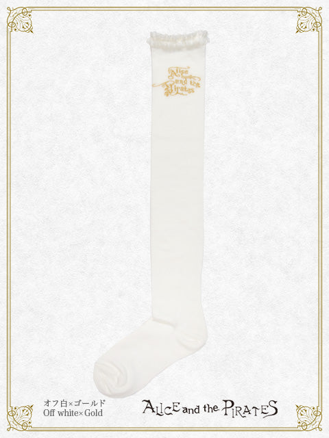 A/P logo small lace over knee socks