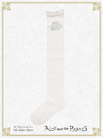 A/P logo small lace over knee socks