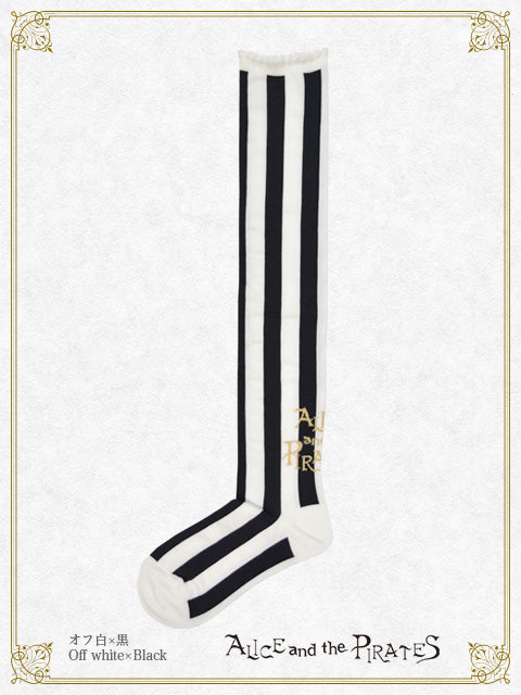 A/P Striped Over-the-Knee Socks