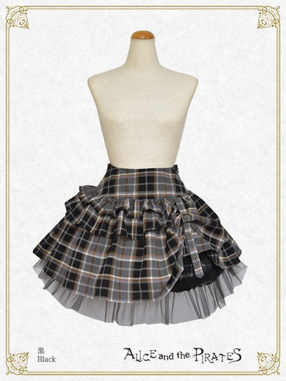 【Reservation】Tartan check pattern hipbone mini skirt