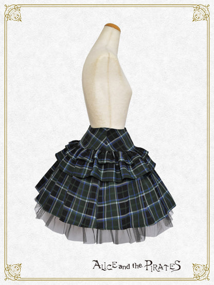 【Reservation】Tartan check pattern hipbone mini skirt