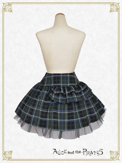 【Reservation】Tartan check pattern hipbone mini skirt