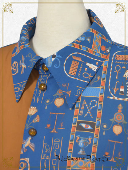 Egyptian Chris～壁画に隠されたMystery～柄バイカラーシャツ