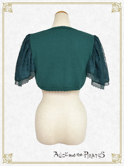 クロス刺繡入りフリル袖ボレロ