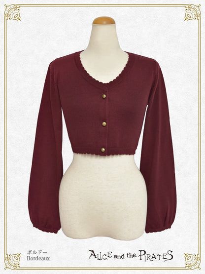 クロス刺繍入りショート丈カーディガン