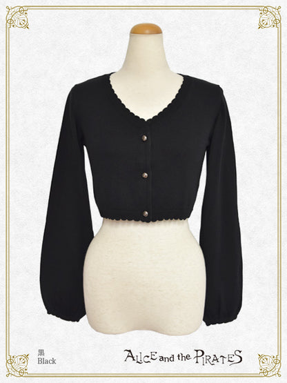 クロス刺繍入りショート丈カーディガン