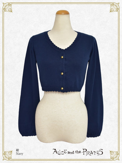 クロス刺繍入りショート丈カーディガン