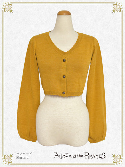 クロス刺繍入りショート丈カーディガン