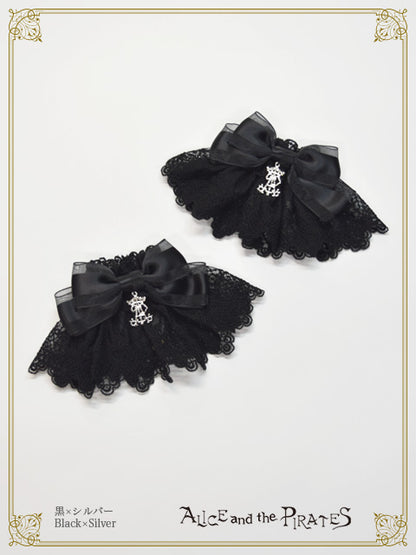 A/P百合柄チュールレースお袖留め