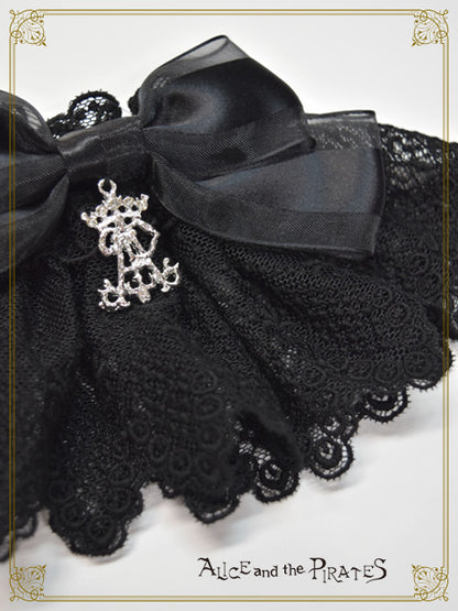 A/P百合柄チュールレースお袖留め