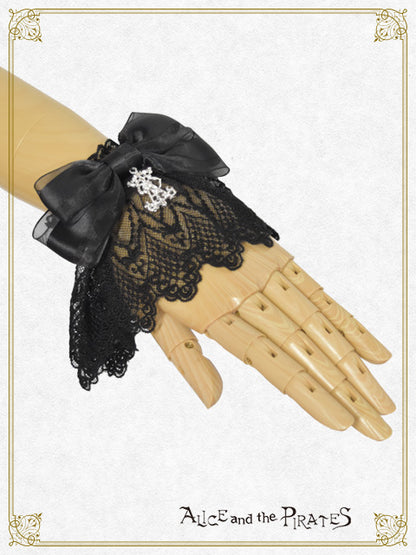 A/P百合柄チュールレースお袖留め