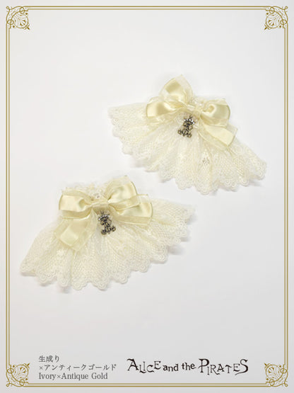 A/P百合柄チュールレースお袖留め