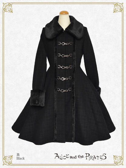 シャドーチェックシャギーロングコート