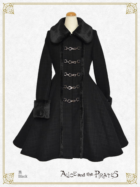 シャドーチェックシャギーロングコート