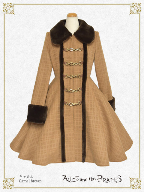 シャドーチェックシャギーロングコート