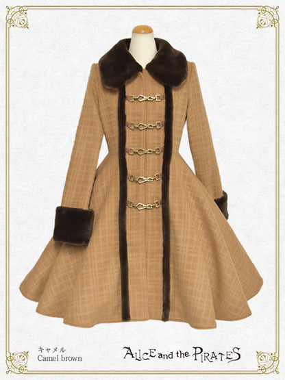 シャドーチェックシャギーロングコート